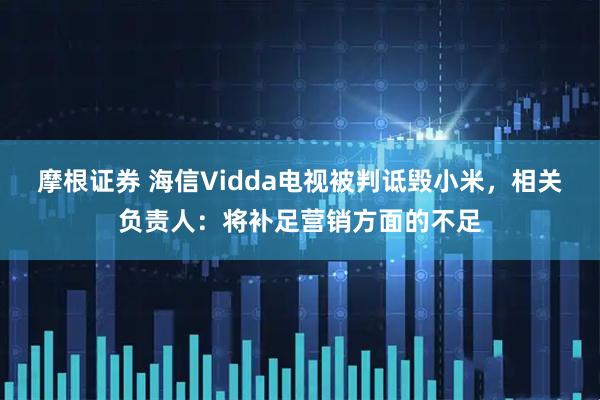 摩根证券 海信Vidda电视被判诋毁小米，相关负责人：将补足营销方面的不足