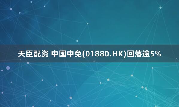 天臣配资 中国中免(01880.HK)回落逾5%